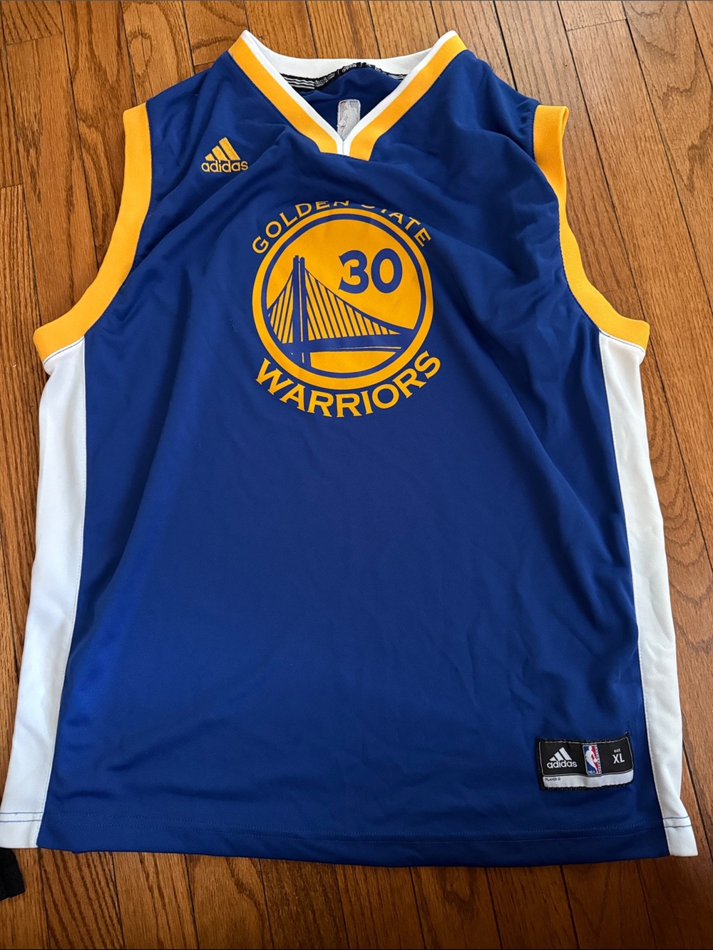 adidas Blue and Yellow Golden State Warriors Jersey